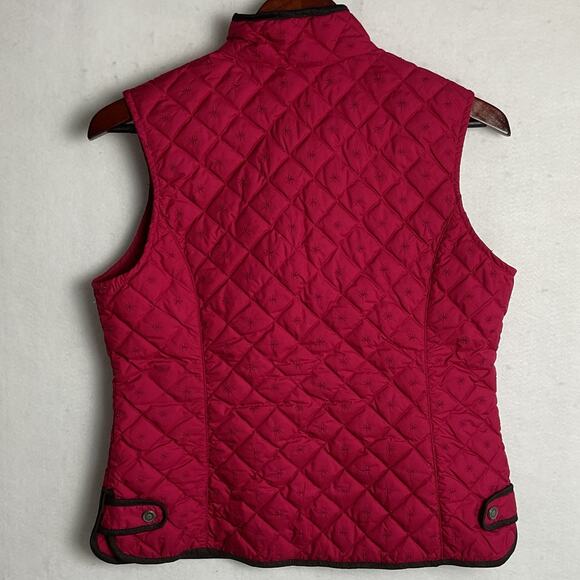 Eddie Bauer Womens Premium Goose Down Vest Full Zip Petite Medium Red - Picture 3 of 16